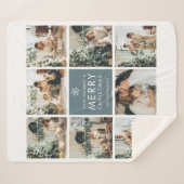 コラージュホリデイフォトズ |メリークリスマス |ギフト シェルパブランケット (正面(横))