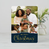 コラージュメリー |クリスマスクラシックの写真 箔シーズンカード (立ち正面)