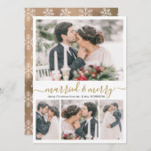 コラージュモダンと結婚したメリークリスマスカード シーズンカード (正面/裏面)