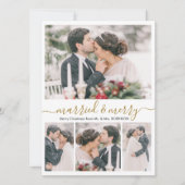 コラージュモダンと結婚したメリークリスマスカード シーズンカード (正面)