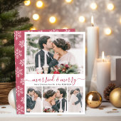 コラージュモダンと結婚したメリークリスマスカード シーズンカード