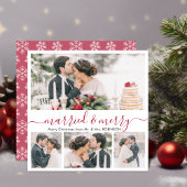 コラージュモダンと結婚したメリークリスマスカード シーズンカード