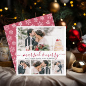 コラージュモダンと結婚したメリークリスマスカード シーズンカード