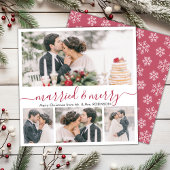 コラージュモダンと結婚したメリークリスマスカード シーズンカード