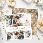 コラージュモダンと結婚したメリークリスマスカード シーズンカード