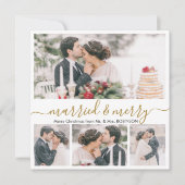 コラージュモダンと結婚したメリークリスマスカード シーズンカード (正面)