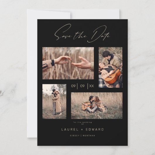 コラージュモダンの結婚Wimshical Script セーブザデート (正面)