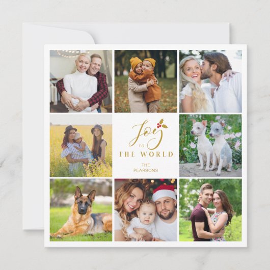 コラージュモダンエレガント8枚の写真ファミリークリスマス (正面)