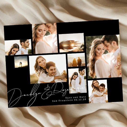 コラージュモダンカスタマイズ可能なQrコード数々の写真 セーブザデート