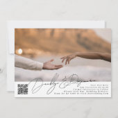 コラージュモダンカスタマイズ可能なQrコード数々の写真 セーブザデート (裏面)