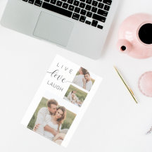 コラージュモダンカップルの写真とライブラブ笑いギフト