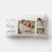 コラージュモダンカップルの写真とライブラブ笑いギフト ランバークッション (正面)