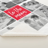 コラージュモダンカップルの写真と月への引用文 シェルパブランケット (3/4)