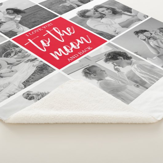 コラージュモダンカップルの写真と月への引用文 シェルパブランケット (3/4)