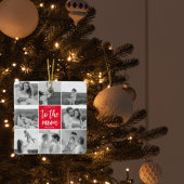 コラージュモダンカップルの写真と月への引用文 セラミックオーナメント