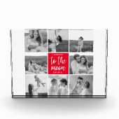 コラージュモダンカップルの写真と月への引用文 フォトブロック (正面)