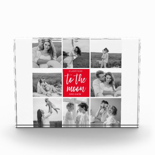 コラージュモダンカップルの写真と月への引用文 フォトブロック (正面)