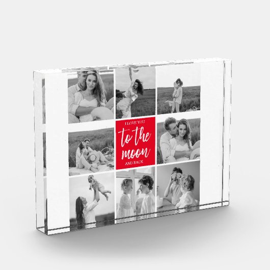 コラージュモダンカップルの写真と月への引用文 フォトブロック (左)