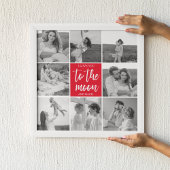 コラージュモダンカップルの写真と月への引用文 ポスター