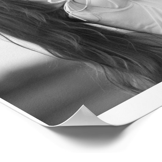 コラージュモダンカップルの写真と月への引用文 ポスター (角)