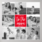 コラージュモダンカップルの写真と月への引用文 ポスター (正面)