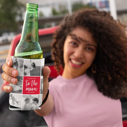 コラージュモダンカップルの写真と月への引用文 缶クーラー