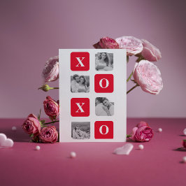 コラージュモダンカップル写真と赤XOXO シーズンカード