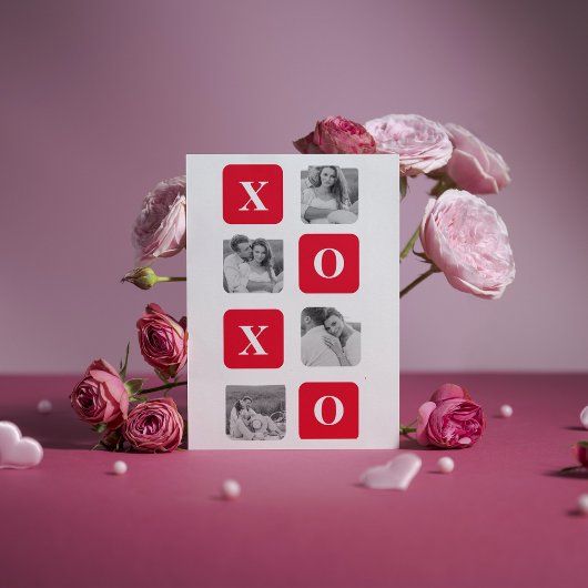 コラージュモダンカップル写真と赤XOXO シーズンカード