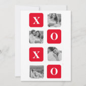 コラージュモダンカップル写真と赤XOXO シーズンカード (正面)