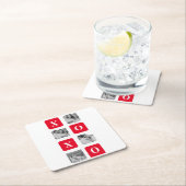 コラージュモダンカップル写真と赤XOXO スクエアペーパーコースター (インサイチュ)