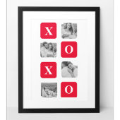 コラージュモダンカップル写真と赤XOXO ポスター