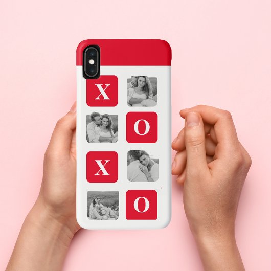 コラージュモダンカップル写真と赤XOXO Case-Mate iPhoneケース