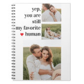 コラージュモダンカップル写真ロマンチック引用文 ノートブック (正面)