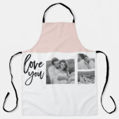 コラージュモダンカップル写真&ラブユー美しいギフト エプロン (正面)