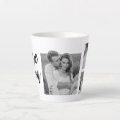コラージュモダンカップル写真&ラブユー美しいギフト カフェラテマグ (正面)