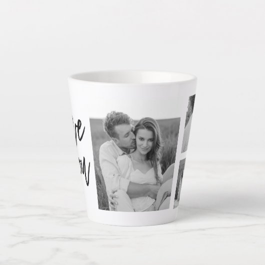 コラージュモダンカップル写真&ラブユー美しいギフト カフェラテマグ (正面)