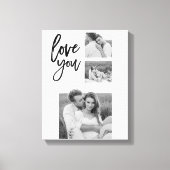 コラージュモダンカップル写真&ラブユー美しいギフト キャンバスプリント (正面)