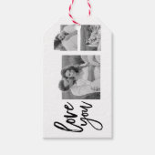 コラージュモダンカップル写真&ラブユー美しいギフト ギフトタグ (正面)