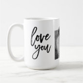 コラージュモダンカップル写真&ラブユー美しいギフト コーヒーマグカップ (左)