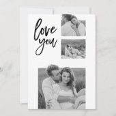 コラージュモダンカップル写真&ラブユー美しいギフト シーズンカード (正面)