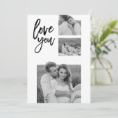 コラージュモダンカップル写真&ラブユー美しいギフト シーズンカード (スタンド正面)