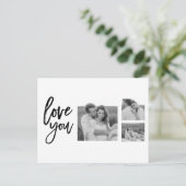 コラージュモダンカップル写真&ラブユー美しいギフト シーズンポストカード (スタンド正面)