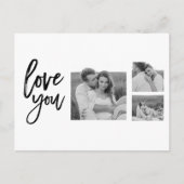 コラージュモダンカップル写真&ラブユー美しいギフト シーズンポストカード (正面)