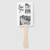 コラージュモダンカップル写真&ラブユー美しいギフト ハンドファン (正面)