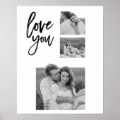 コラージュモダンカップル写真&ラブユー美しいギフト ポスター (正面)