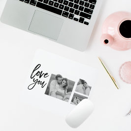 コラージュモダンカップル写真&ラブユー美しいギフト マウスパッド