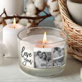 コラージュモダンカップル写真&ラブユー美しいギフト 長方形シール