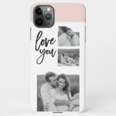 コラージュモダンカップル写真&ラブユー美しいギフト iPhoneケース (裏面)