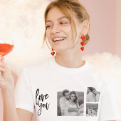 コラージュモダンカップル写真&ラブユー美しいギフト Tシャツ