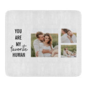 コラージュモダンカップル写真&ロマンチックな愛引用文 カッティングボード (正面)